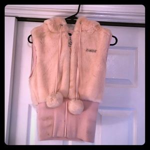 Pale pink faux fur vest